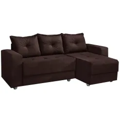 Sofá Florença 3 Lugares com Chaise Tecido Suede 200cm