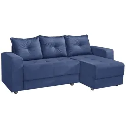 Sofá Florença 3 Lugares com Chaise Tecido Suede 200cm