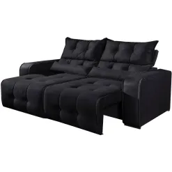 Sofá Minas 2 Lugares Retrátil e Reclinável Tecido Suede 180cm