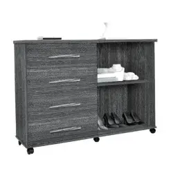 Comoda Bali 4 Gavetas 2 Portas com Rodizios Primus Interno