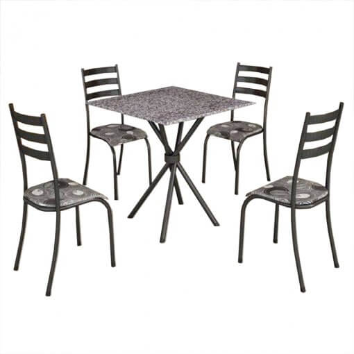 conjunto mesa de jantar 4 cadeiras ipanema preta