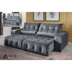 sofa retratil e reclinavel padua cinza