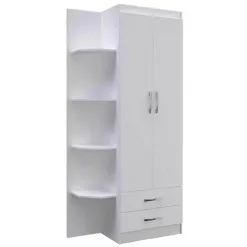 Guarda Roupa Infantil 2 Portas 2 Gavetas e Cantoneira Trento 5010 Doripel Branco