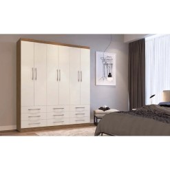 Guarda Roupa Sevilha Sem Espelho 6 Portas 9 Gavetas Off White
