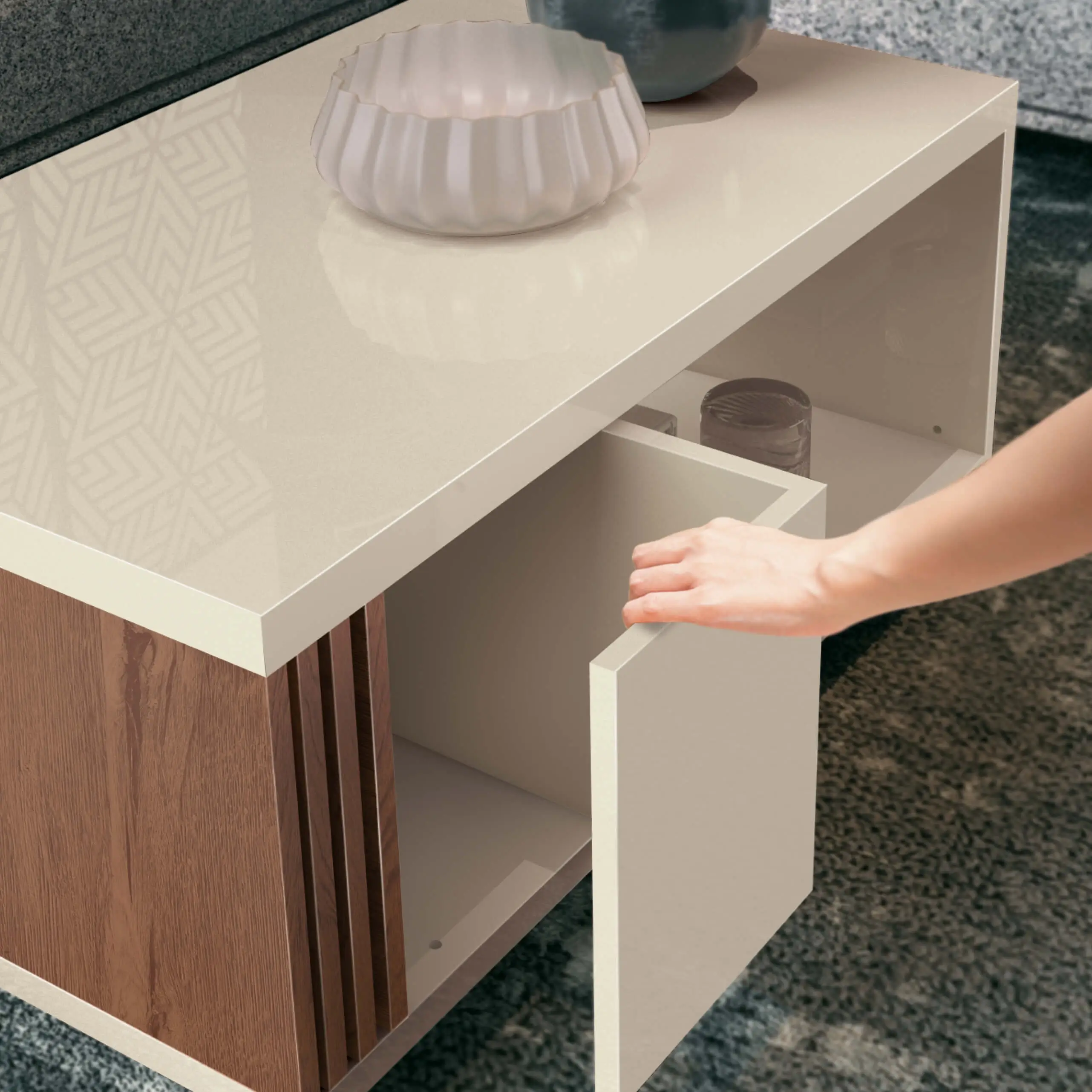 Mesa de Centro Pratica com Rodizios EDN Detalhe