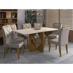 Mesa de Jantar Madrid com 6 Cadeiras