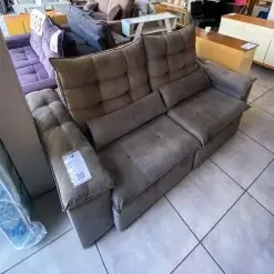 Sofa Antonelle 3 Lugares Retratil E Reclinavel Tecido Veludo 200cm Boareto Foto Real
