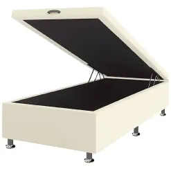 Base Box Bau Solteirao Corino 40x108x188 Framar Bege