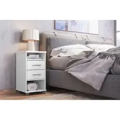 Mesa de Cabeceira Valente com 2 Gavetas Rud Rack