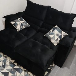 Sofa Santorini 2 Lugares Retratil e Reclinavel Fofissimo Tecido Veludo 180cm Imperio Foto Real