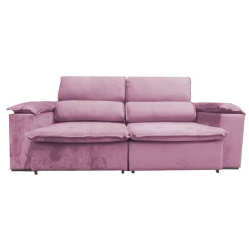 Sofa Retratil e Reclinavel Fiore 230cm Rose