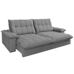 Sofa Retratil e Reclinavel Liverpool 250cm Cinza