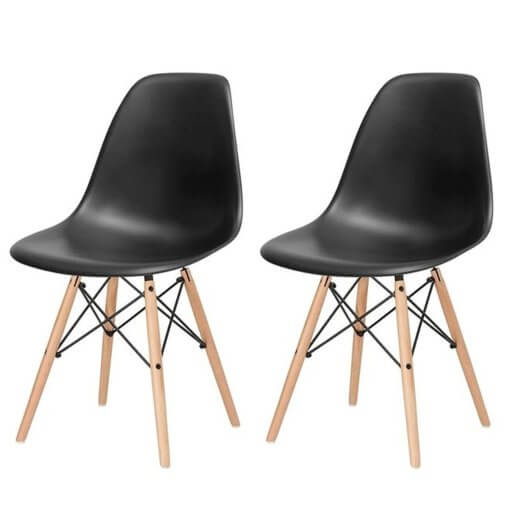 Conjunto 2 Cadeiras Charles 1102 OR Design Preto