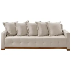 Sofa Cama Feeling Casal 4 Lugares e 5 Almofadas 210cm Innove Bege