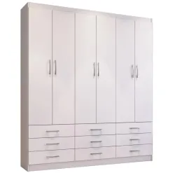 Guarda Roupa 20266 Casal 6 Portas 9 Gavetas Doripel Branco