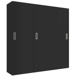 Guarda Roupa Lisboa Casal 3 Portas 2 Gavetas Evidencia Preto
