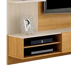 Painel Montana para TV ate 65 Polegadas Cor Cinamomo Off White Detalhe