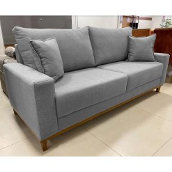 Sofa Grecia em Linho 4 Lugares Pe Madeira 212cm Aifos Foto Real