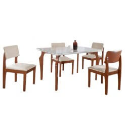 Conjunto Mesa de Jantar com 4 Cadeiras Turim