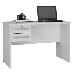 Mesa de Computador Byte Escrivaninha 2 Gavetas Valdemoveis Branco