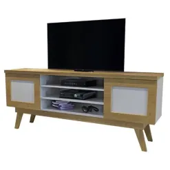 Rack Detroit para Tv ate 60 Polegadas 2 Portas Valdemoveis Cinamomo Off White
