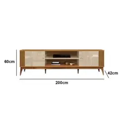 Rack Legacy para Tv ate 65 Polegadas EDN Moveis Off White Cedro Medidas