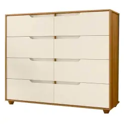 Comoda Doble 8 gavetas Albatroz Carvalho Off White