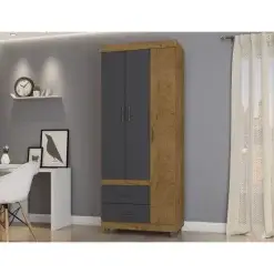 Guarda Roupa 2232 Solteiro 3 Portas 2 Gavetas Araplac
