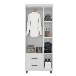 Guarda Roupa 2232 Solteiro 3 Portas 2 Gavetas Araplac Interno