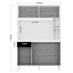 Armario Cozinha Duda 120cm Poquema Interno