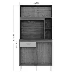 Armario de Cozinha Duda 90cm 4 Portas 1 Gaveta Poquema Medidas