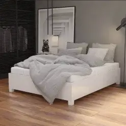 Cama Clara Casal com Estrado Reforcado Carioca Branco