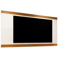 Painel Garden Para TV Ate 75 Polegadas Cor Off White Cedro