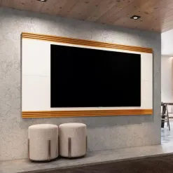 Painel Garden Para TV Ate 75 Polegadas EDN Cor Off White Cedro