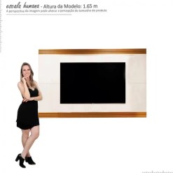 Painel Garden Para TV Ate 75 Polegadas EDN Cor Off White Cedro Escala