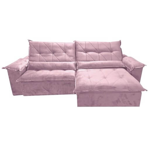 Sofa Retratil e Reclinavel Sao Jose 290cm Com Molas Uniao Rose