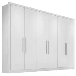 Guarda Roupa Robust Casal Sem Espelho 6 Portas 8 Gavetas Novo Horizonte Branco
