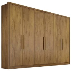 Guarda Roupa Robust Casal Sem Espelho 6 Portas 8 Gavetas Novo Horizonte Cumaru