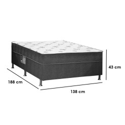 Cama Box Spring Dream Casal Molas 43x188x138 Ortobom Medidas