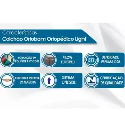 Colchao Light Ortopedico 88x188 Ortobom Caracteristicas
