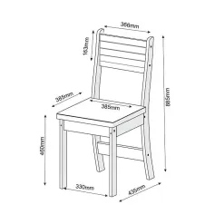 Mesa de Jantar Flipp com 4 Cadeiras Viero Imbuia Off White Medidas Cadeira