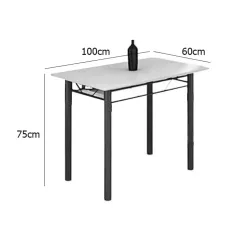 Mesa Rio Tampo Granito 100x60cm com 4 Cadeiras Teixeira Medidas Mesa