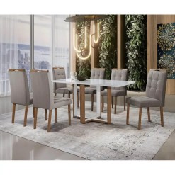 Mesa de Jantar Atlas 160x80cm com 6 Cadeiras