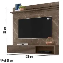 Painel Frizz Sublime para TV ate 55 Polegadas Madetec Imperial Sepia Medidas