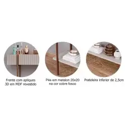 Aparador Lira Off White Nature Cimol Detalhes