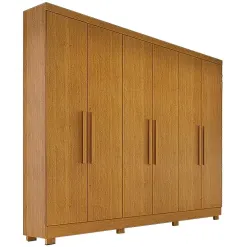 Guarda Roupa Sergipe Casal 6 Portas 2 Gavetas Bianchi Naturale