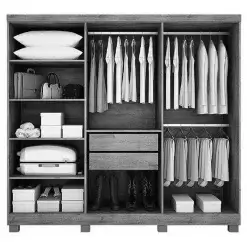 Guarda Roupa Sergipe Casal 6 Portas e 2 Gavetas Bianchi Interno