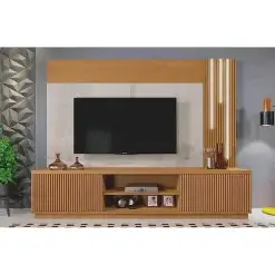 Estante Arezzo Home para TV ate 75 Polegadas 2 Portas com LED Mavaular