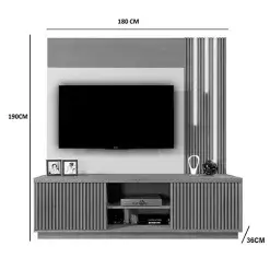 Estante Siena Home para TV ate 59 Polegadas 2 Portas com LED Mavaular Medidas