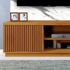 Estante Siena Home para TV ate 59 Polegadas 2 Portas com LED Naturalle BP Carrara Detalhe